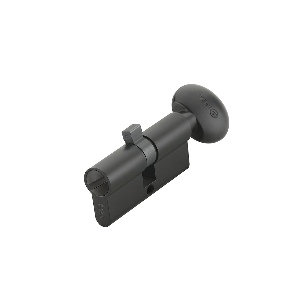 IPSA Euro Cylinder Lock One Side Coin & Knob 70mm Lock for Home, Office and Apartment Doors | Door Thickness 40-48 mm Black Finish